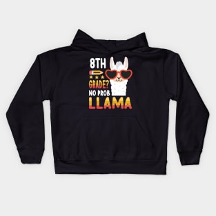Llama Student Teacher Back To School 8th Grade No Prob Llama Kids Hoodie